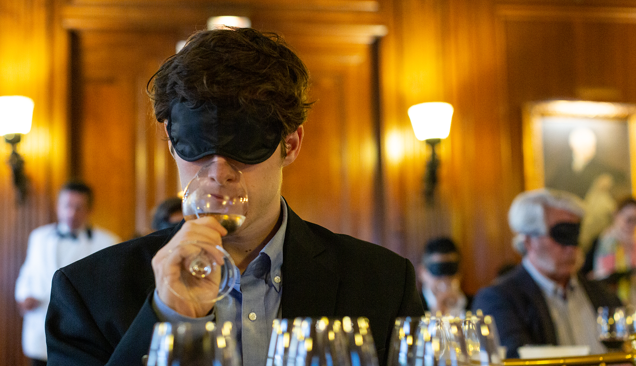 Guy with eye mask on